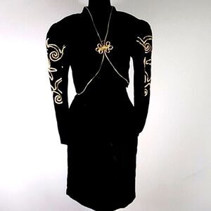 Vintage Karen Lucas For Niki ILGWU Made In USA Velvet Women Dress Size 12